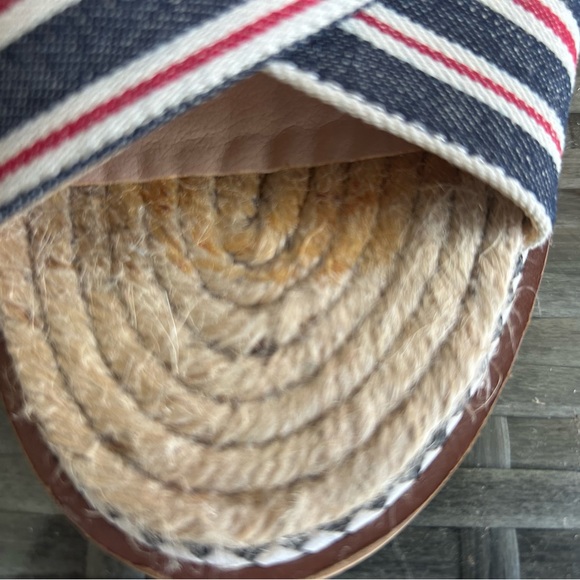 TOPSHOP Hibiscus Espadrille Flat Slide Sandal 6/39 8 Red White Blue Striped - Picture 7 of 8